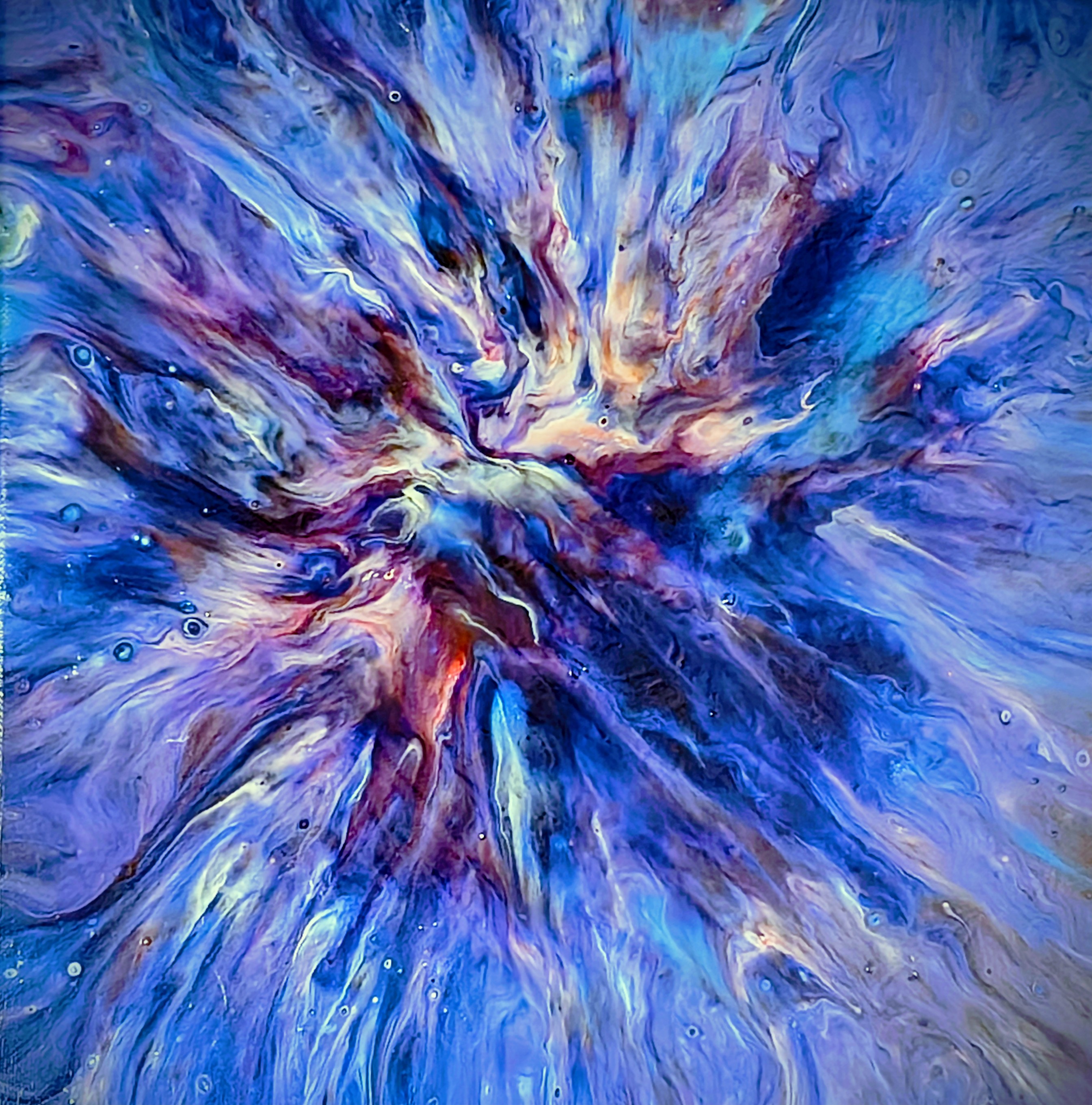 Celestial Bloom - pour painting by Chris Broussard